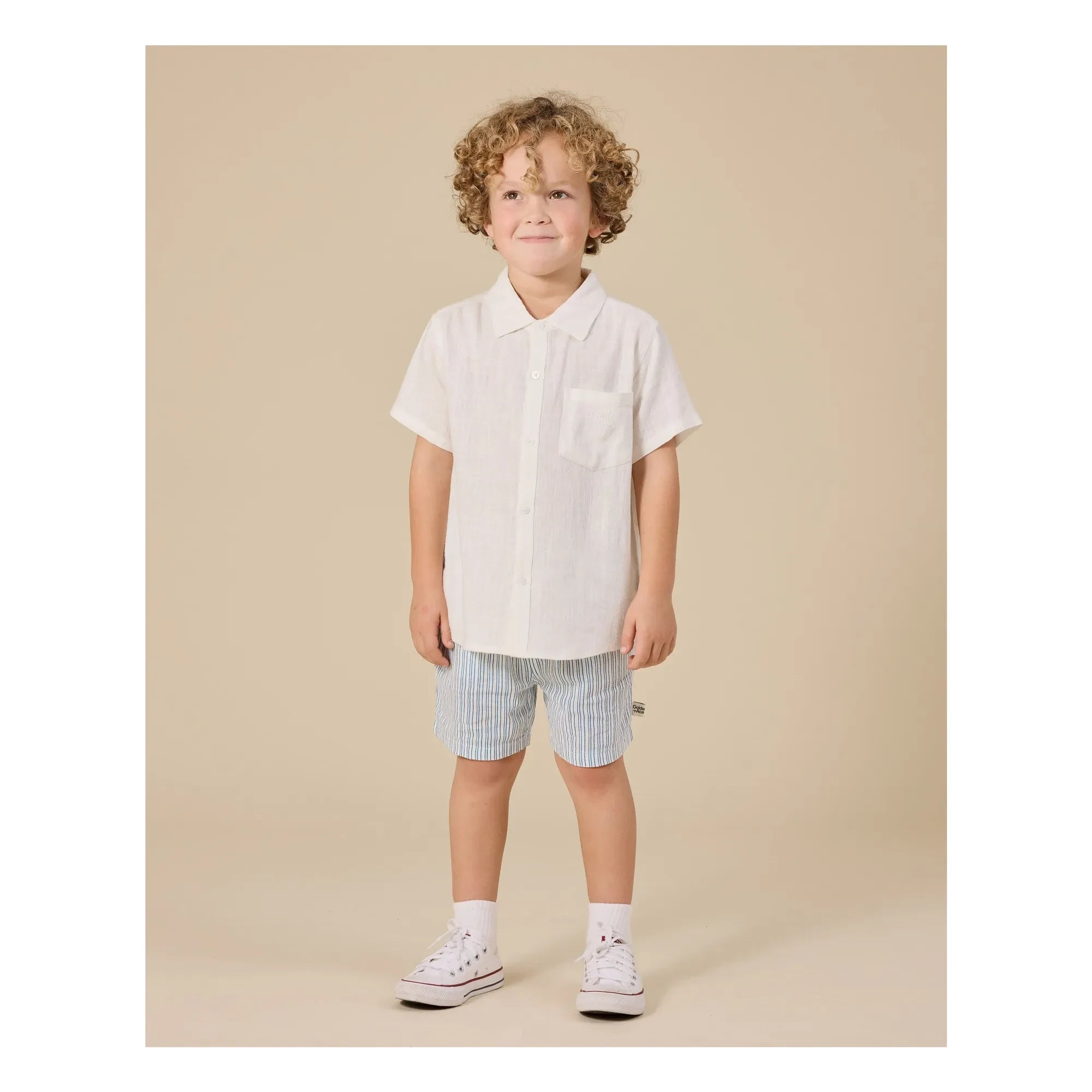 Goldie + Ace – Gestreifte Shorts | Blau