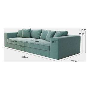 Panac Edition - Bellechasse Bouclé 3-Sitzer Sofa - 240 cm | Naturweiß