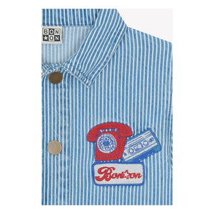 Bonton - Nineties Gestreiftes Overshirt | Blau