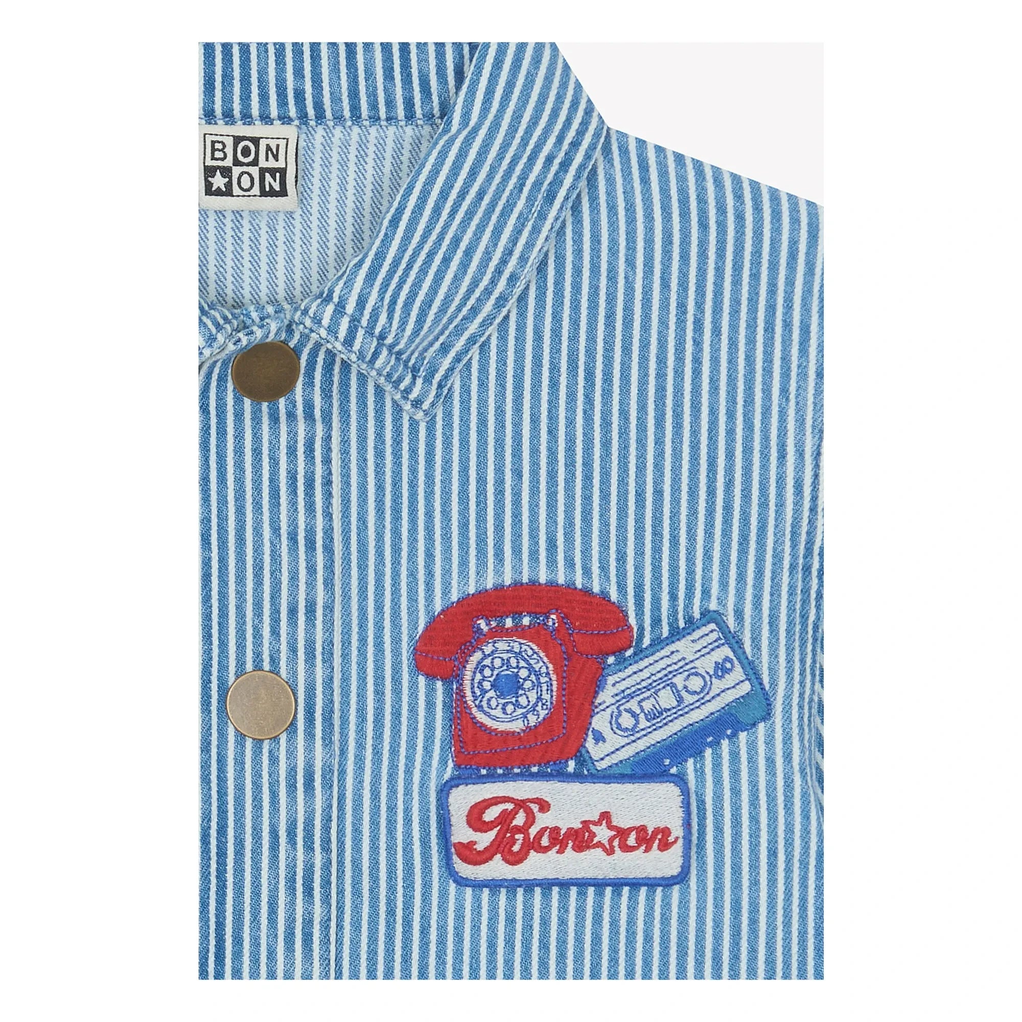 Bonton - Nineties Gestreiftes Overshirt | Blau