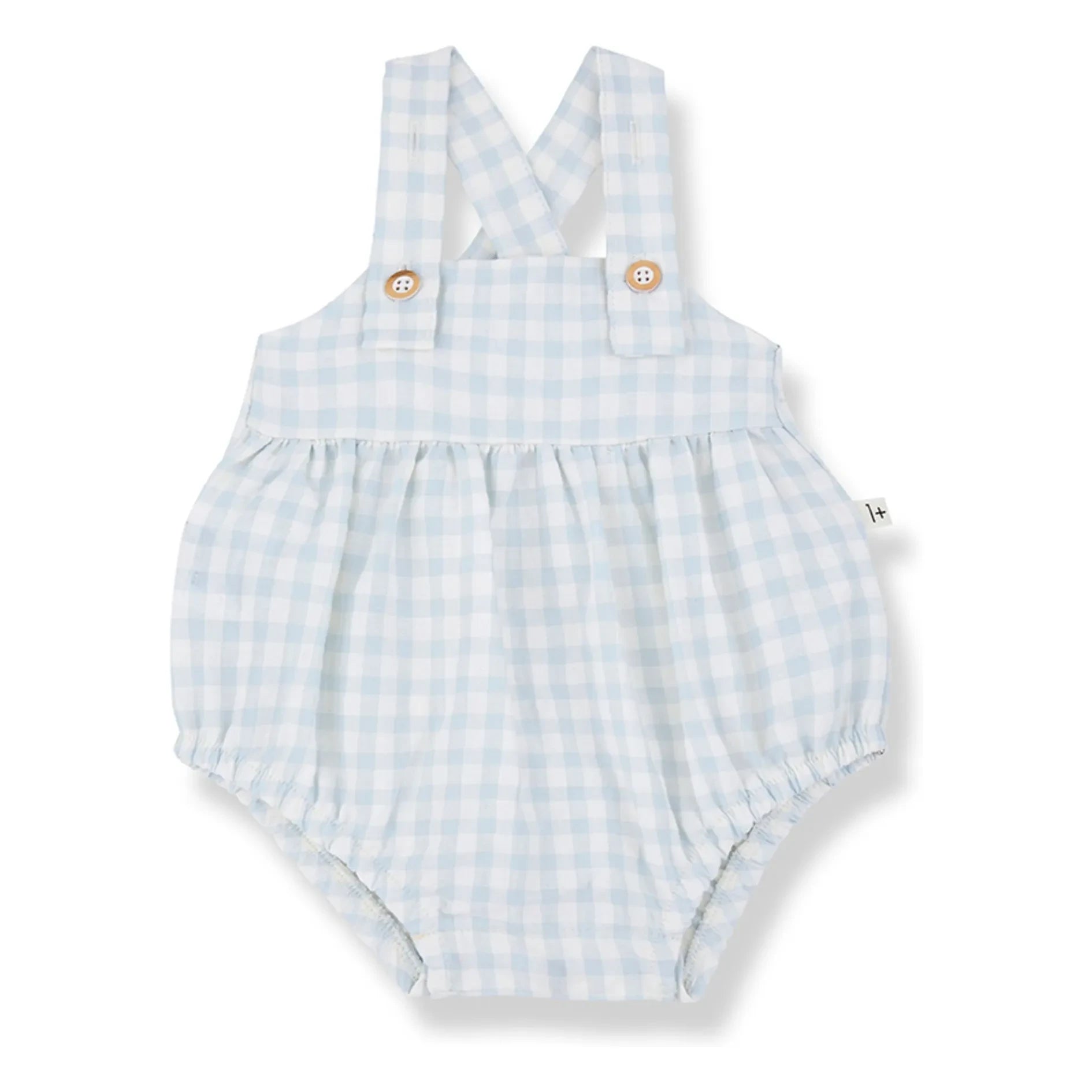 1+ in the family - Patras Vichy Seersucker Overall | Hellblau