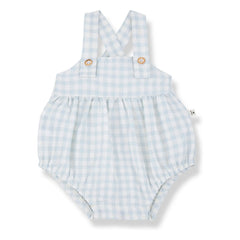 1+ in the family - Patras Vichy Seersucker Overall | Hellblau