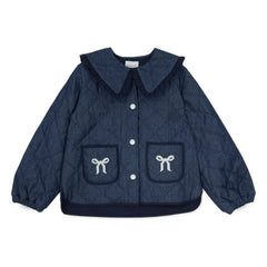 Mipounet - Mariane Jeansjacke, Claudine-Kragen | Dunkelblau