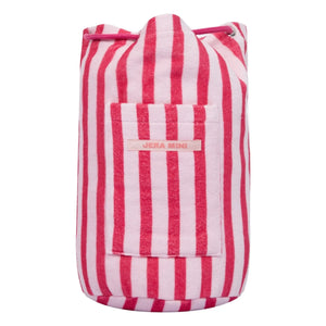 Jera Mini – Gestreifter Frottee-Rucksack | Rosa