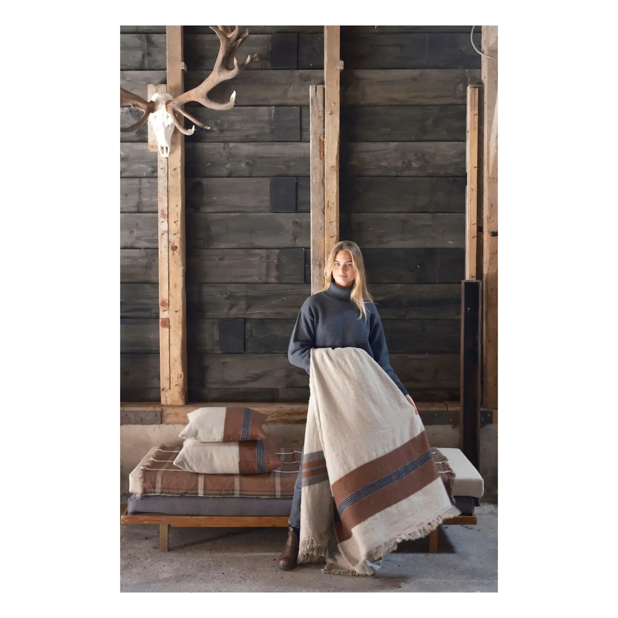 Libeco - Sienna Leinenplaid | Braun