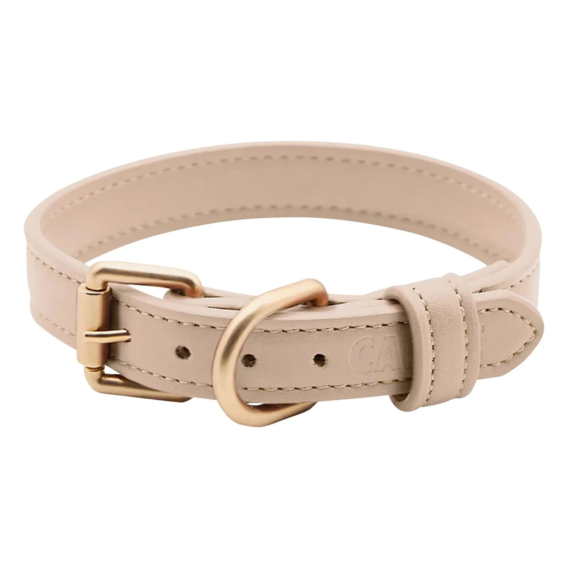Cafide - Veganes Hundehalsband aus Leder | Beige
