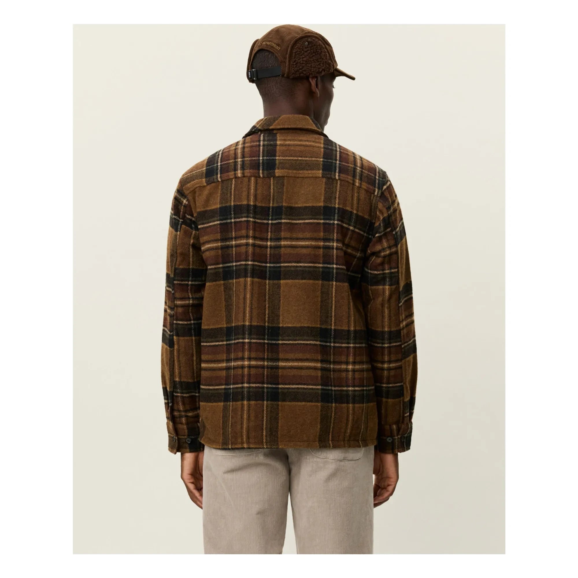 Les Deux - Kaleb Ekoseli Wolle Overshirt | Braun