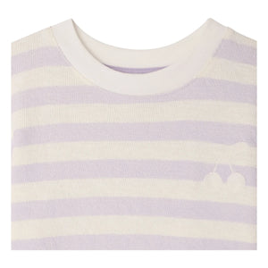 Bonpoint - Farah Gestreiftes Kirsch-T-Shirt | Ecru