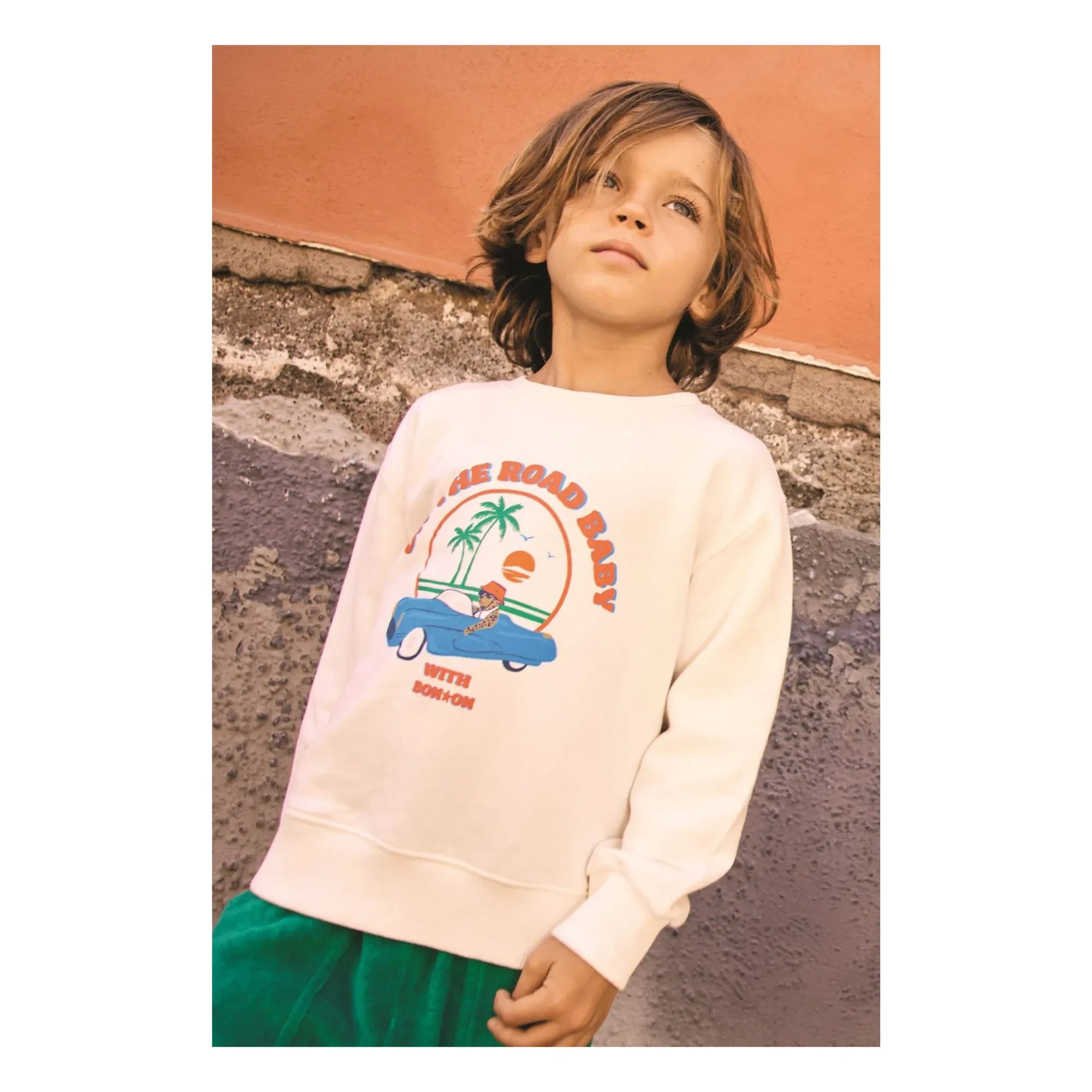 Bonton - Sweat Smile On The Road Molleton | Ecru
