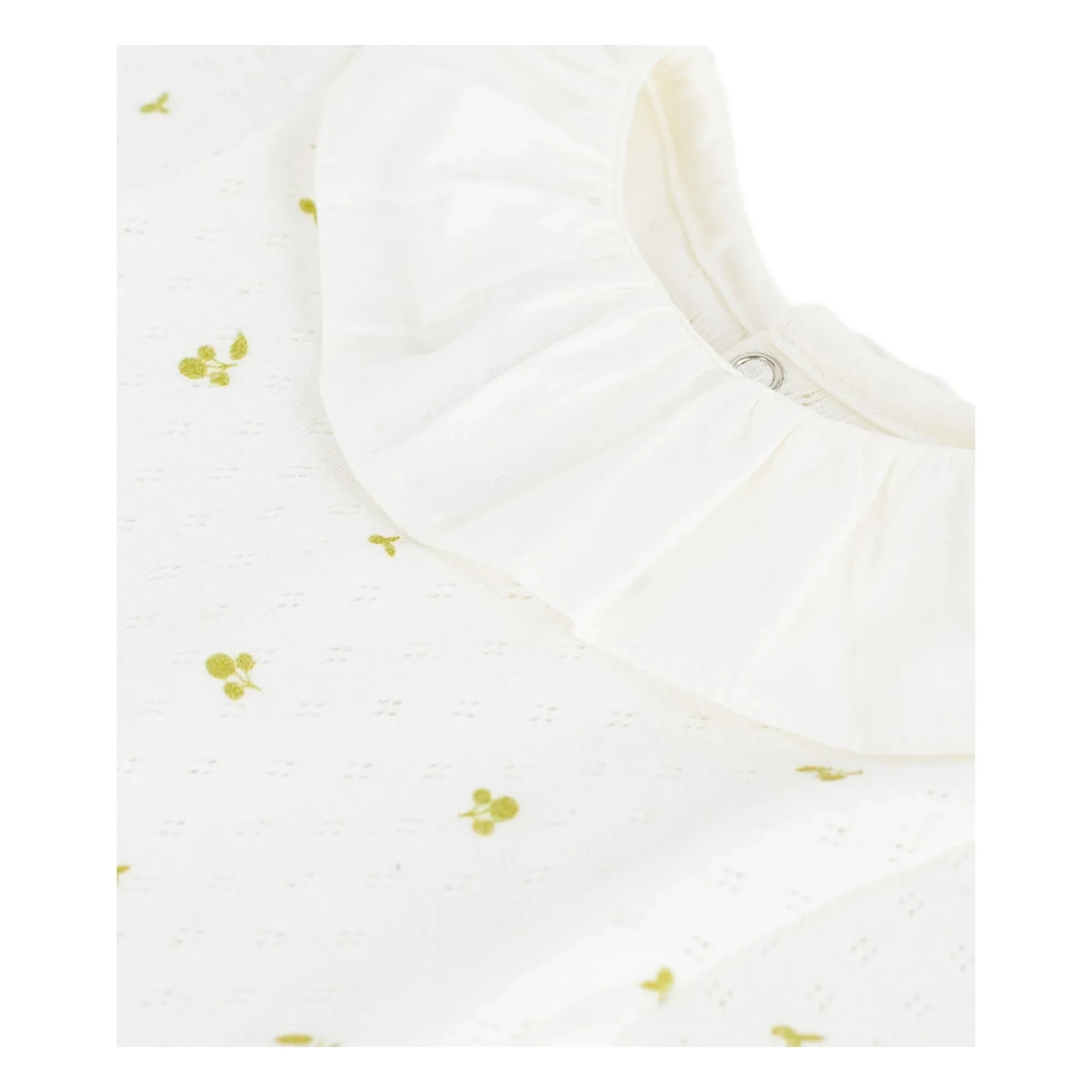 Petit Bateau - Body aus Bio-Baumwolle mit Blumenkragen | Ecru