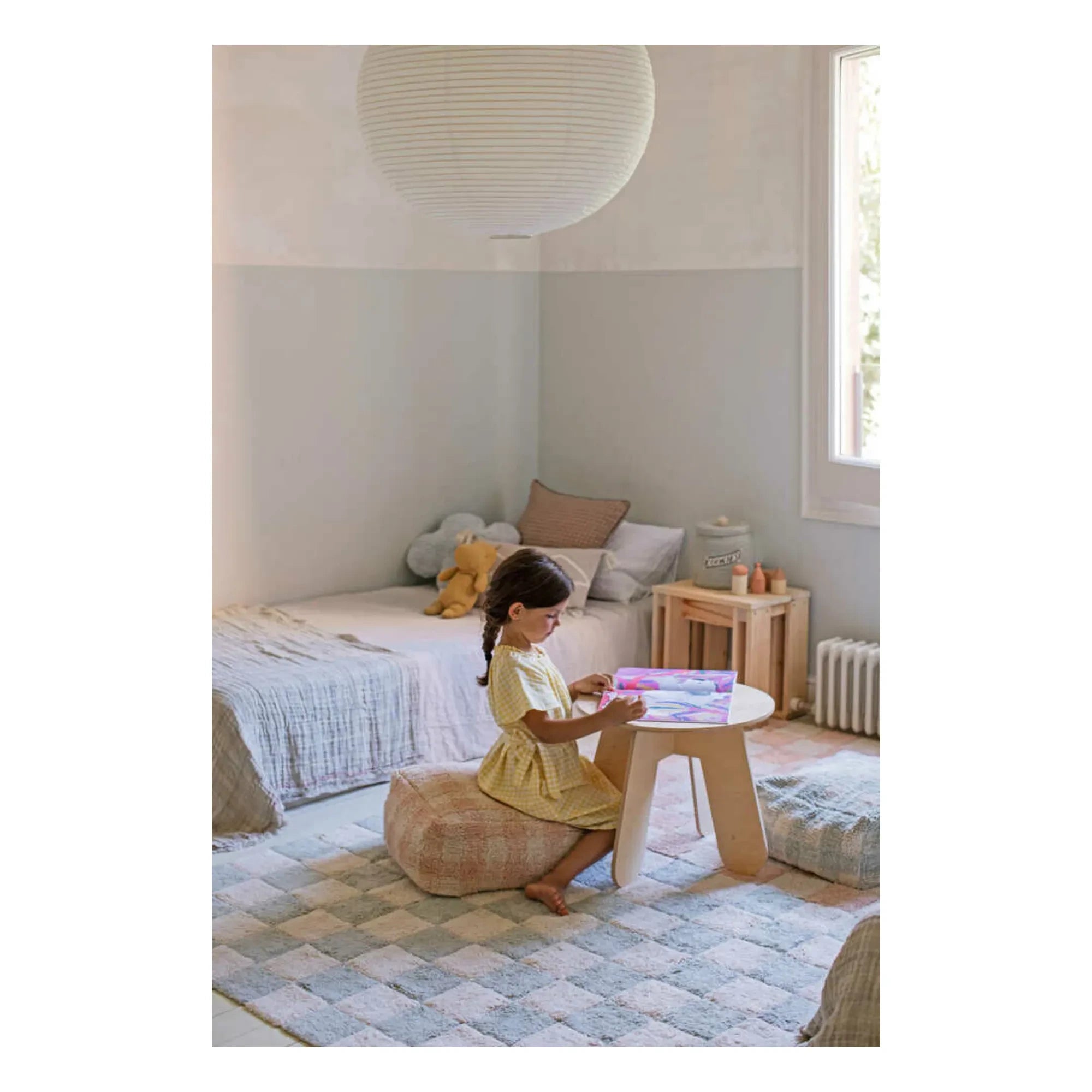 Lorena Canals - Sitzsack mit Vichy-Muster | Rosa