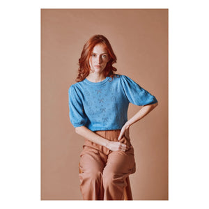 Emile et Ida - Pullover aus Bio-Baumwolle mit Knoten-Ajourmuster | Nuage