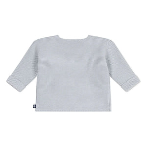 Petit Bateau – Feinstrick-Cardigan aus Bio-Baumwolle | Hellgrau
