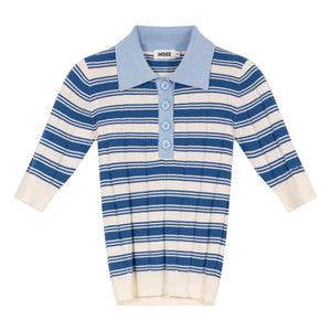 Indee - Verona Gestreiftes Ripp-Polo | Blau