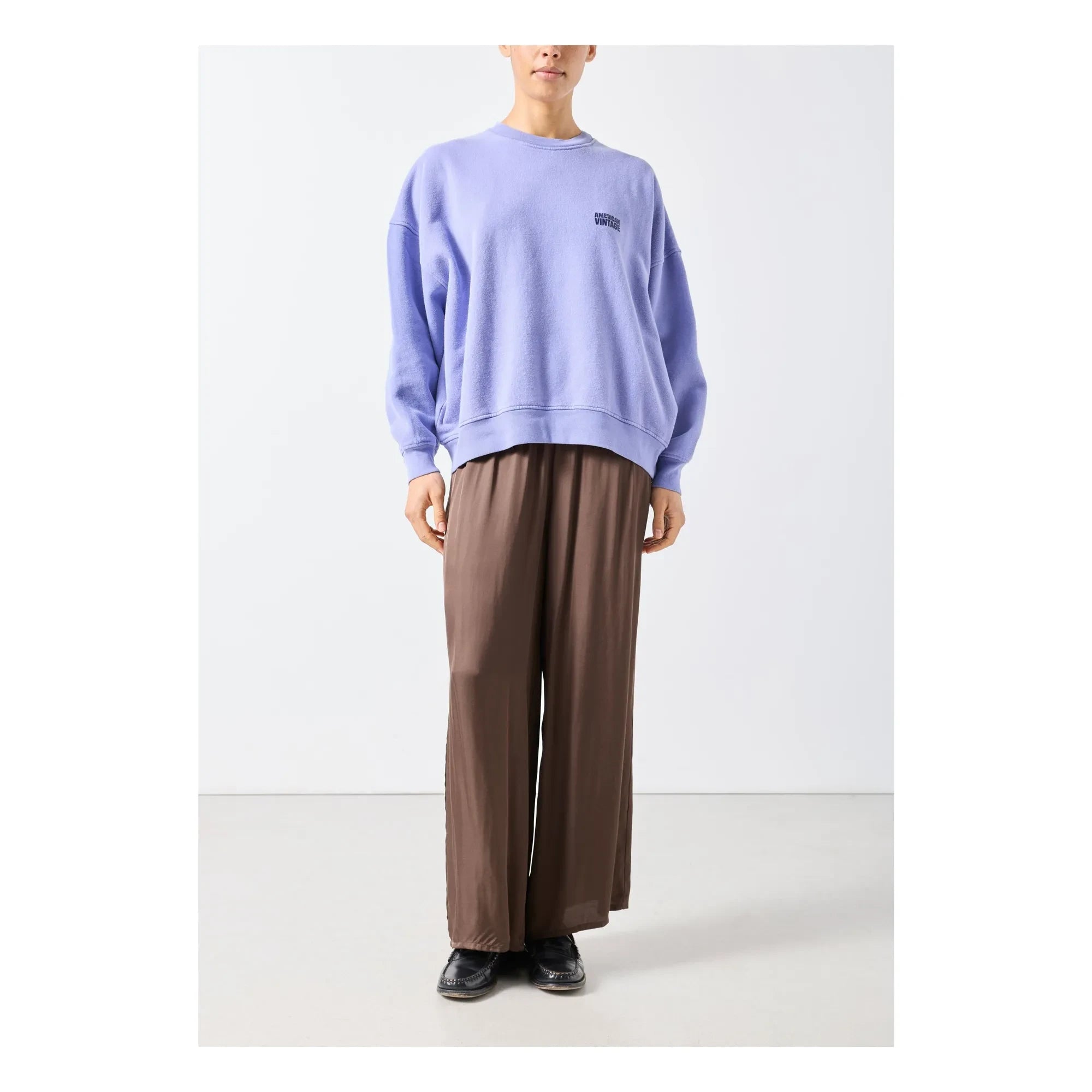 American Vintage - Plizzy Baumwoll-Sweatshirt | Lavendel
