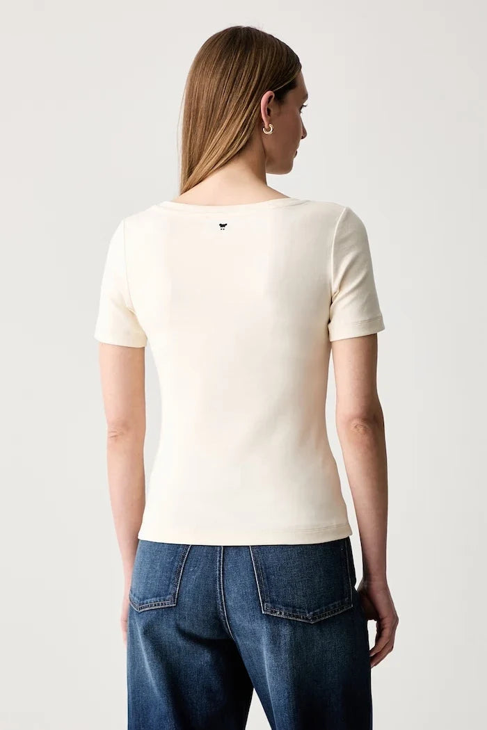 Weekend Max Mara basic kadın pamuklu elastan T-shirt WKDMULTIJ