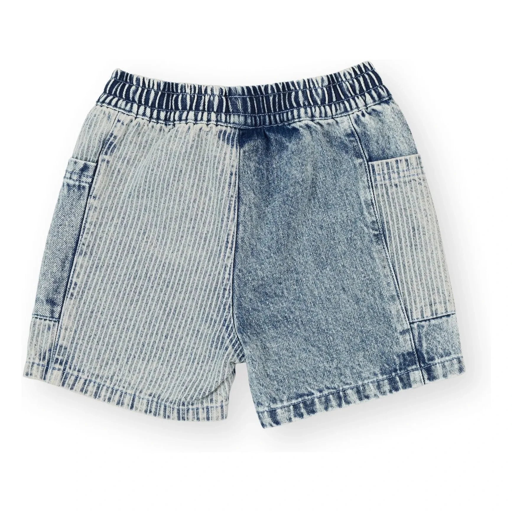 Goldie + Ace - Gestreifte Jeans-Shorts | Blau