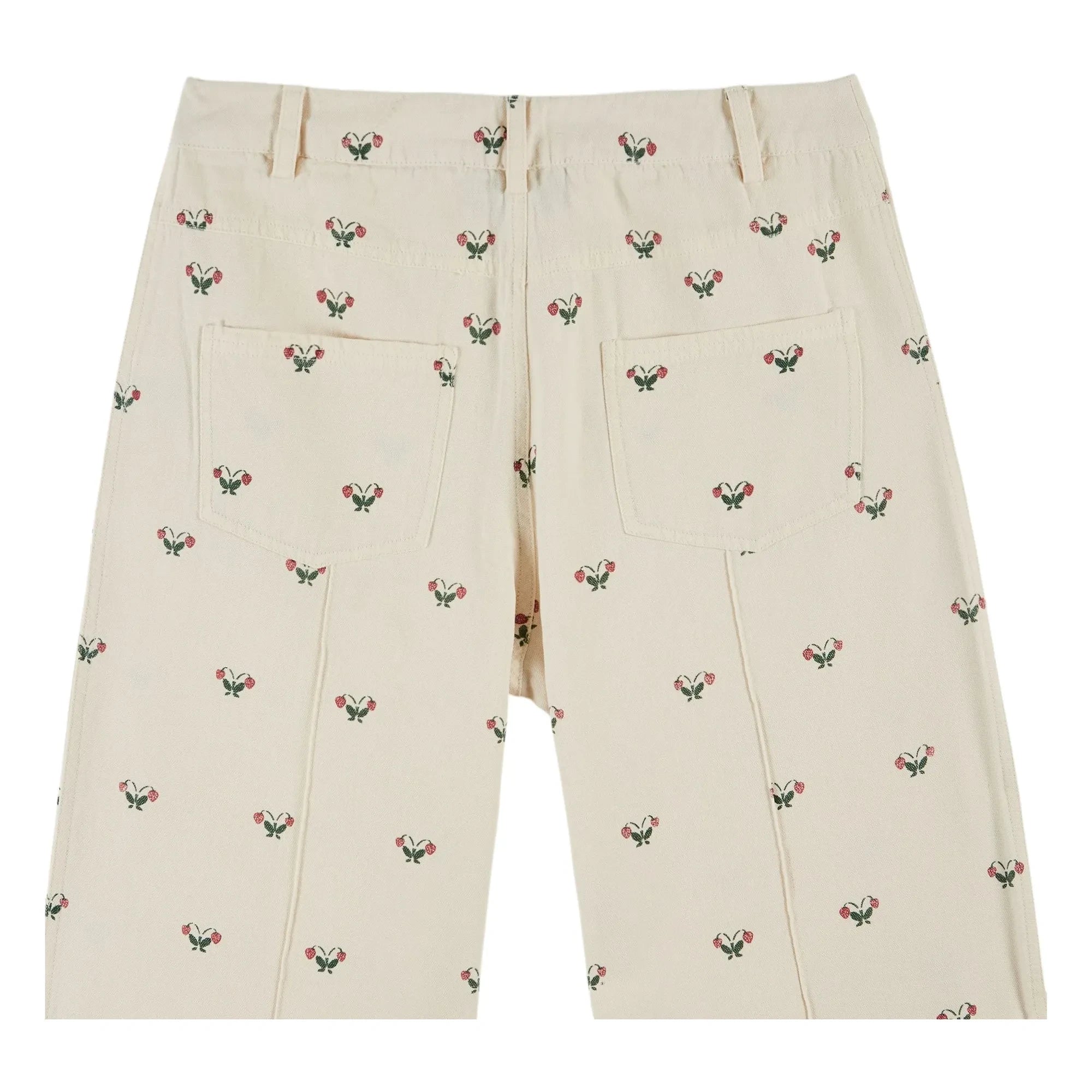 Emile et Ida - Baumwollhose mit Erdbeeren | Creme