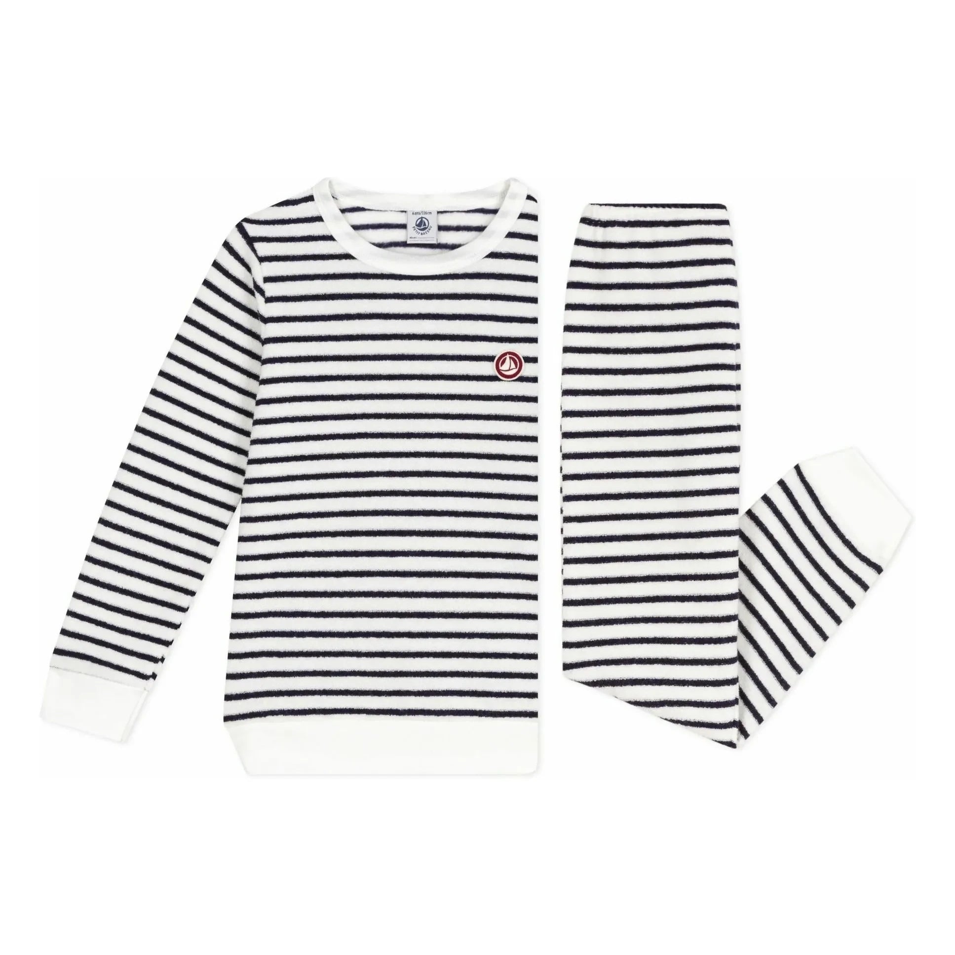 Petit Bateau - Schlafanzug „Sailor“ aus Modal mit Frottee-Einsatz | Marineblau