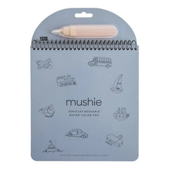 Mushie - Abwaschbares Malbuch Fahrzeuge | Blau
