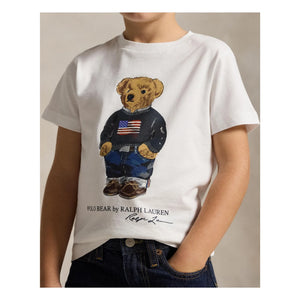 Ralph Lauren – Bären-Jersey-T-Shirt | Weiß
