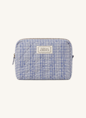 Editions Aimable - Tuscany Pflege Tasche | Blau Vichy Baumwolle