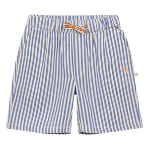 Arsène et Les Pipelettes – Gestreifte Jeansshorts | Blau