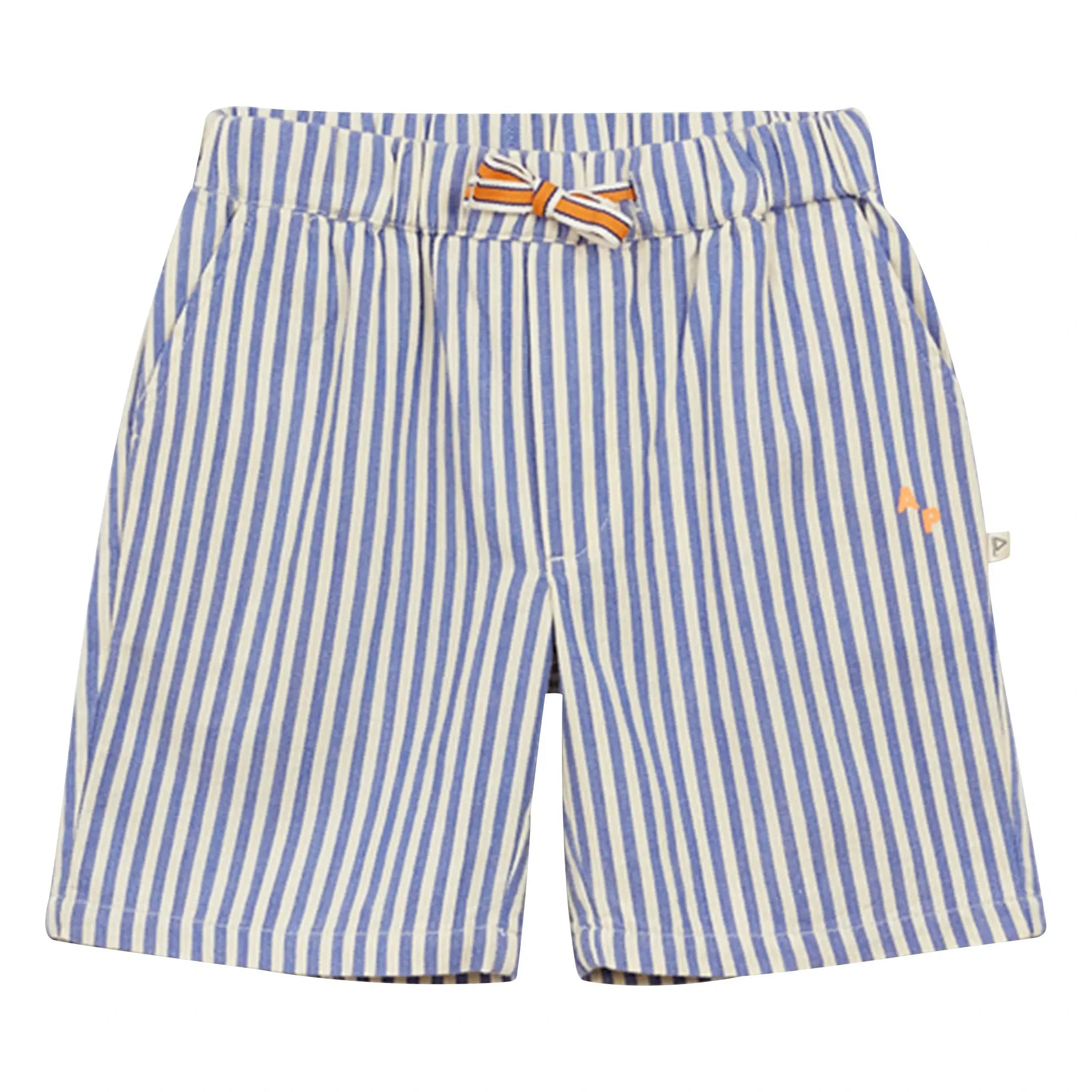 Arsène et Les Pipelettes – Gestreifte Jeansshorts | Blau
