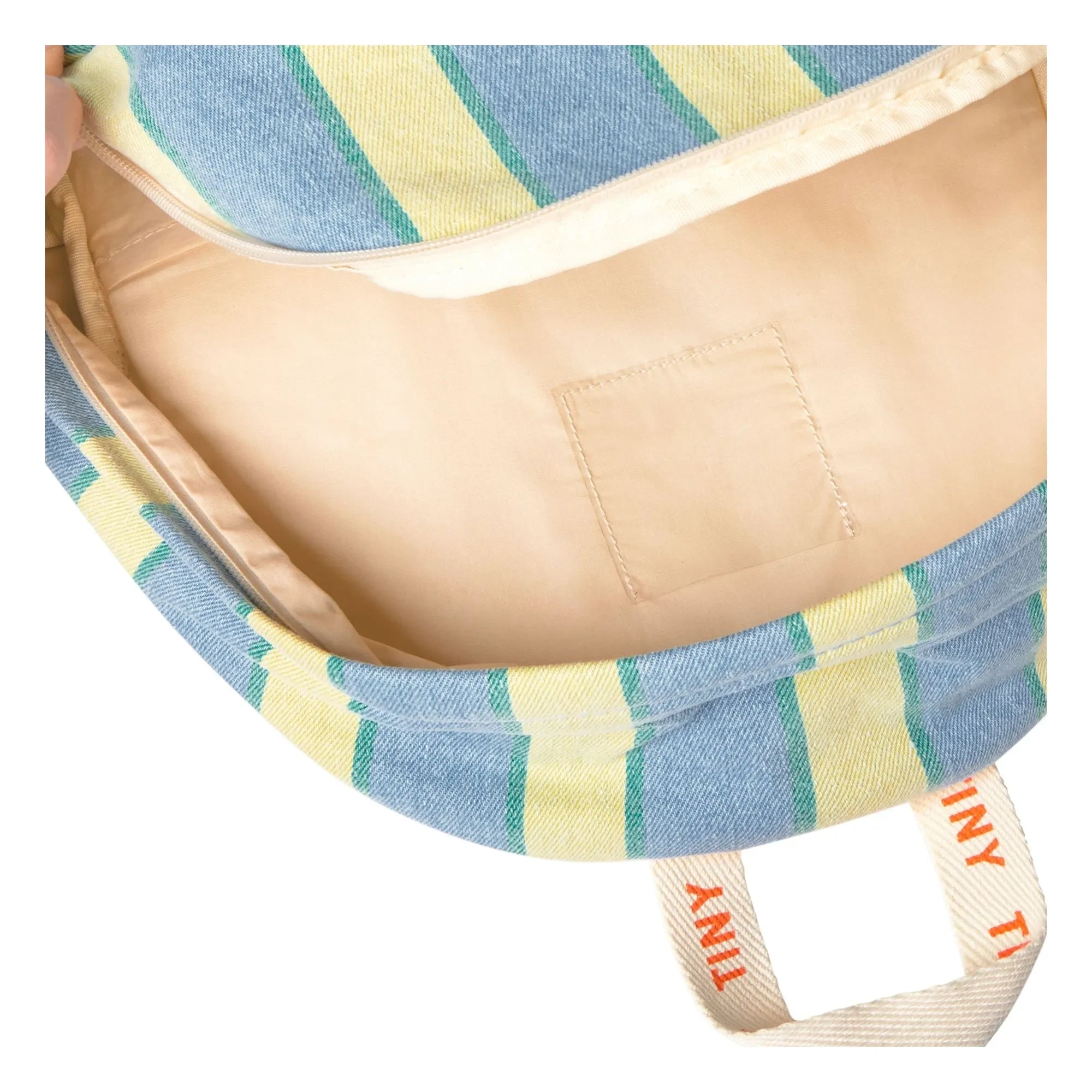 Tinycottons - Gestreifter Jeansrucksack | Blau