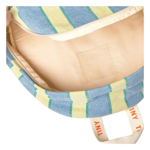 Tinycottons - Gestreifter Jeansrucksack | Blau