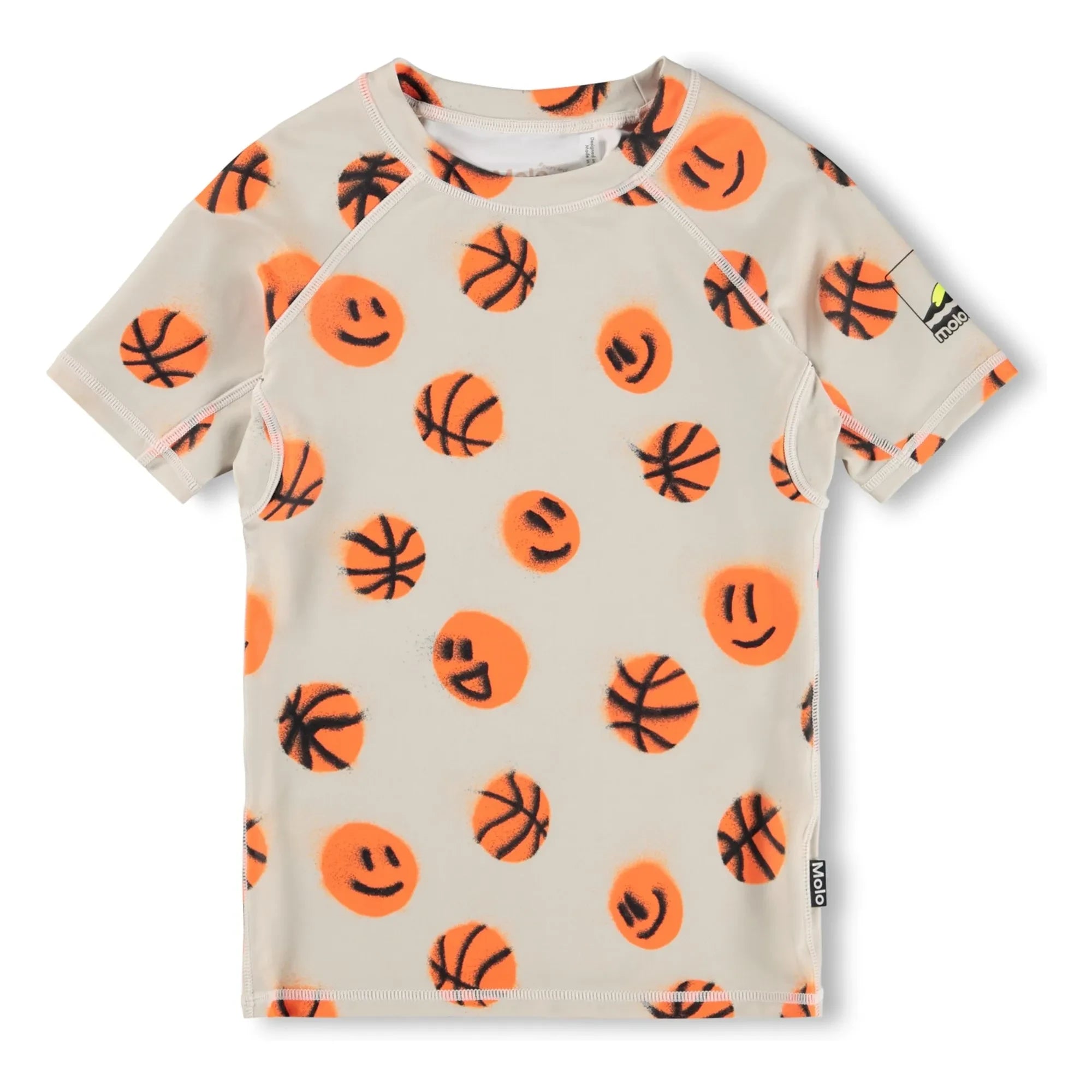 Molo – UV-Schutz-T-Shirt Neptune Basketballs recycelte Fasern | Beige