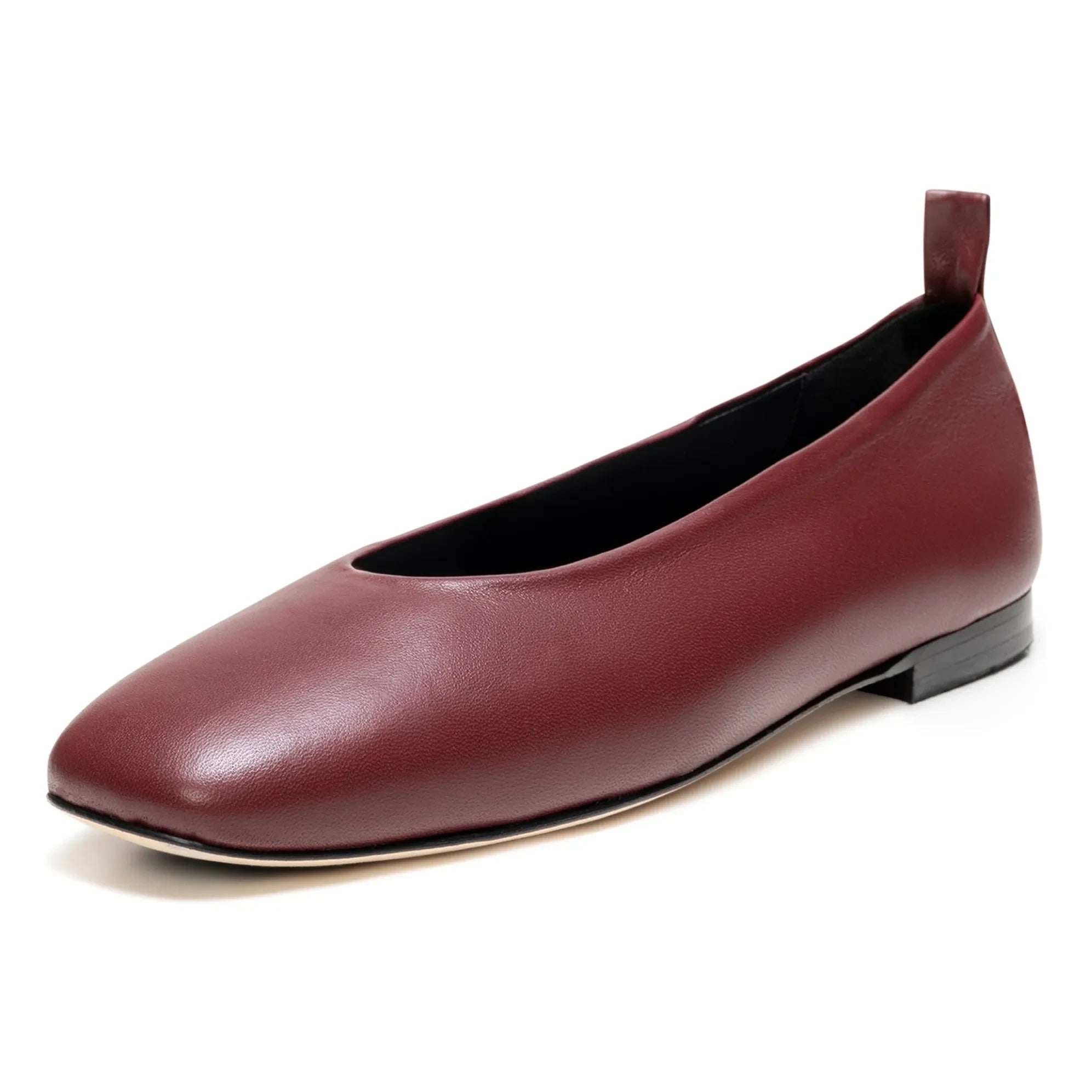 Odare - Ibiza Nappaleder Ballerina-Schuh | Bordeauxrot