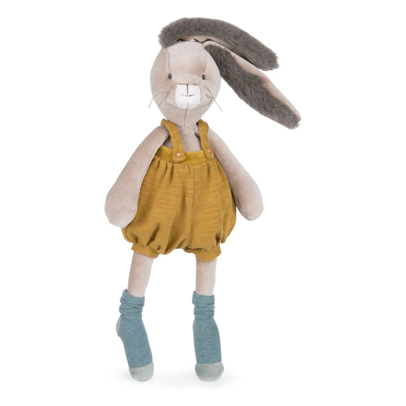 Moulin Roty - Senffarbenes Kaninchen-Schmusetuch - Three little rabbits