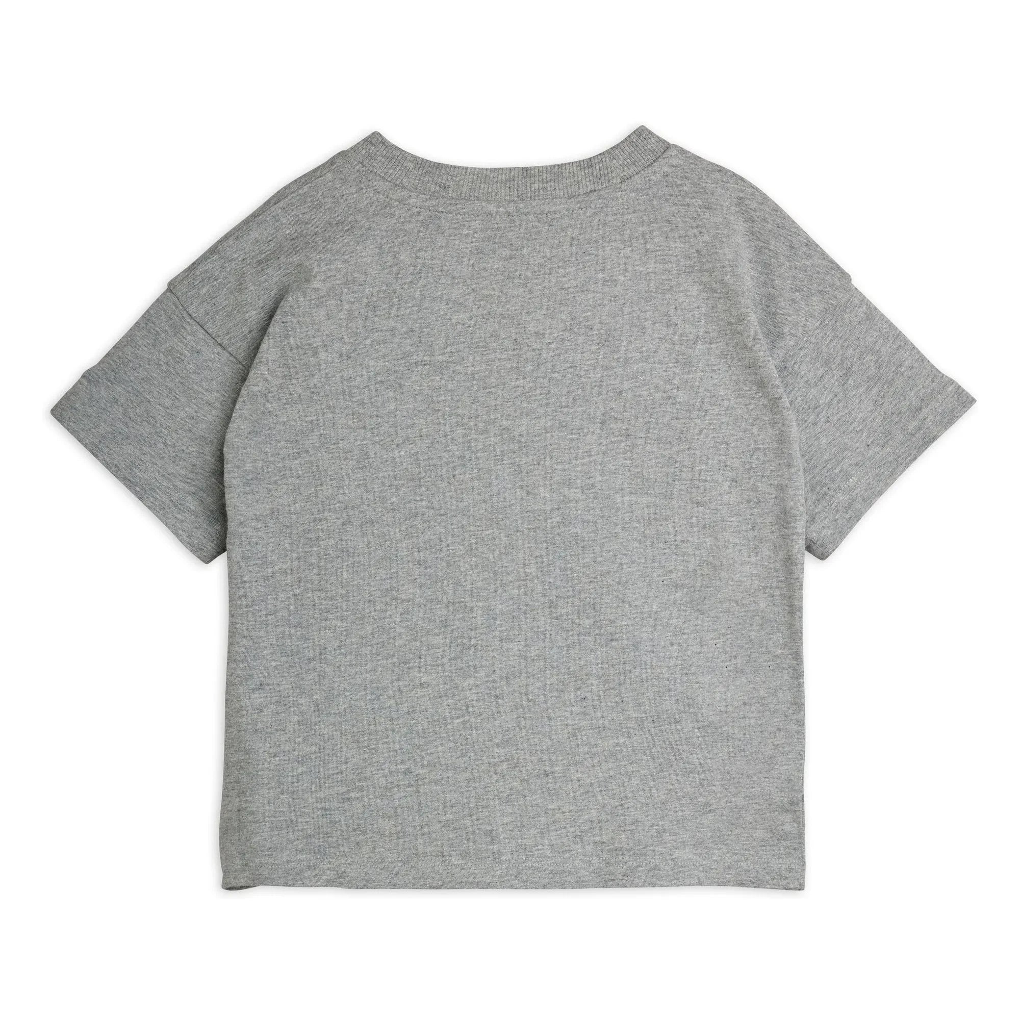 Mini Rodini – Bio-Baumwoll-T-Shirt mit Tier-Patches | Heather Grey