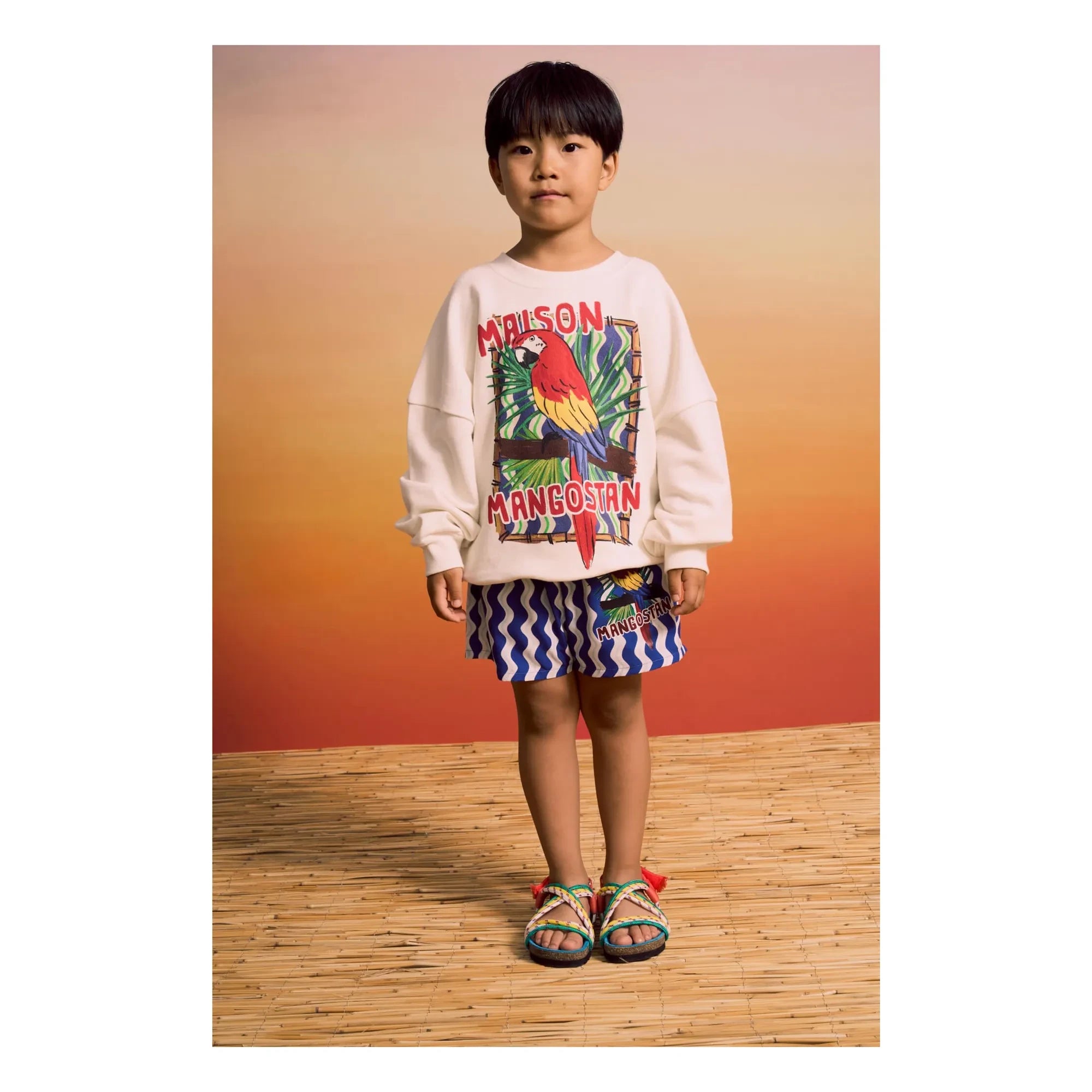 Maison Mangostan – Sweatshirt „Parrot“ | Weiß