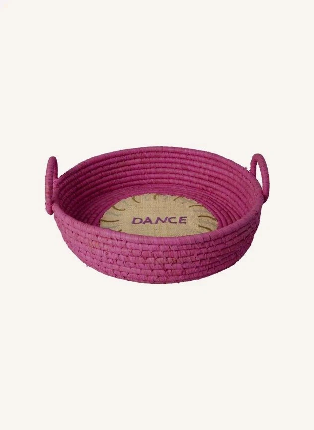 Rice - "Dance" Rafia Aufbewahrungskorb | Rosa