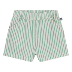 Petit Bateau - Gestreifte Leinenshorts | Grün