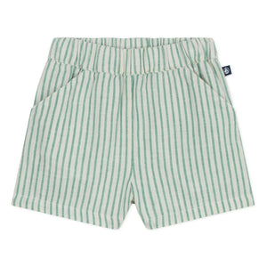 Petit Bateau - Gestreifte Leinenshorts | Grün