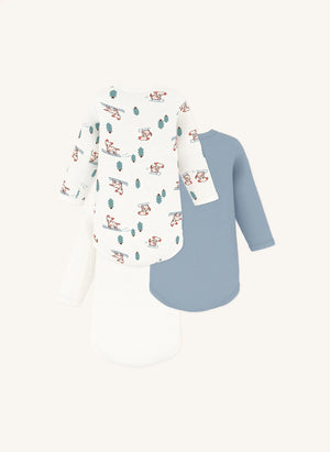 Petit Bateau - 3er-Set Bio-Baumwoll-Hund-T-Shirts | Weiß