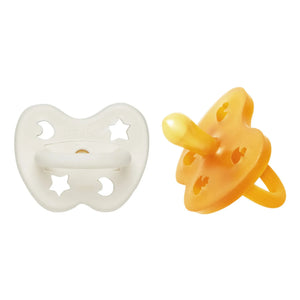 Hevea – Symmetrische Babyflaschensauger aus Naturkautschuk – 2er-Set | Creme