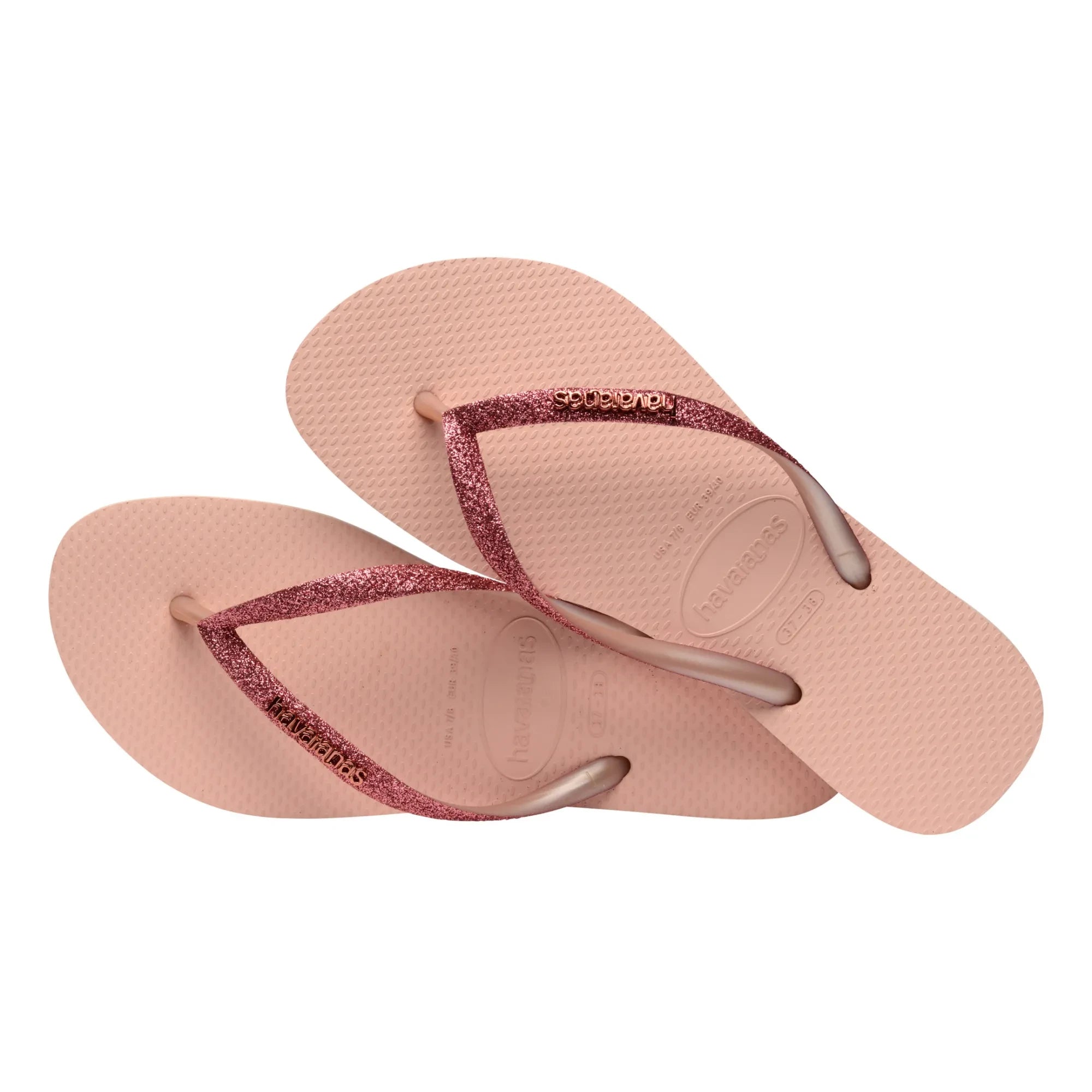 Havaianas - Dünne Zehentrenner mit Glitzer | Rosa