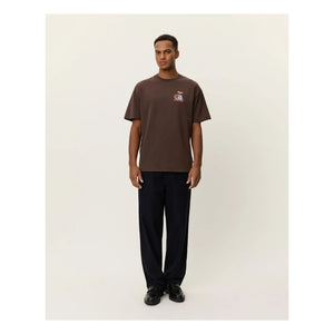 Les Deux - Cole Rundhals-T-Shirt Bio-Baumwolle | Braun