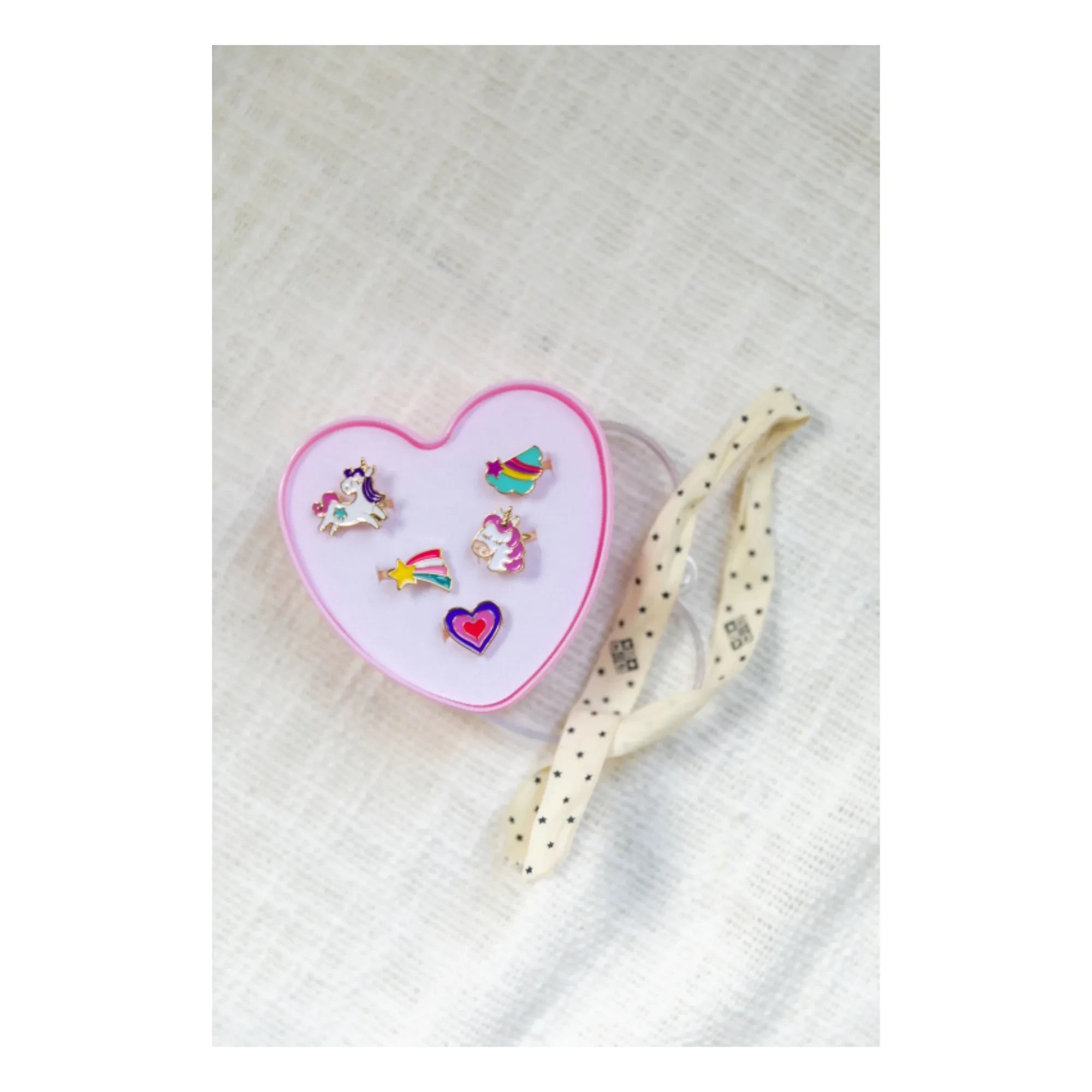 Bonton - 5er Set Herz Ringe | Flieder