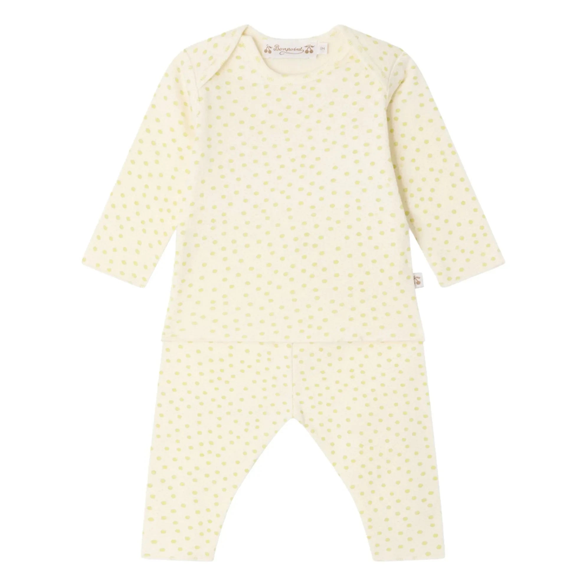 Bonpoint - Timi Pois Bio-Baumwoll-T-Shirt und Leggings-Set | Ecru
