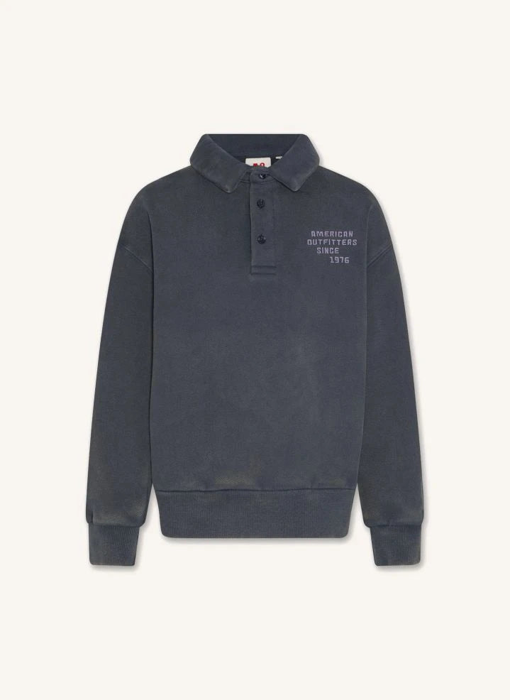 AO76 - Jack Polo Kragen Sweatshirt Aus Recycelter Baumwolle | Kohlegrau