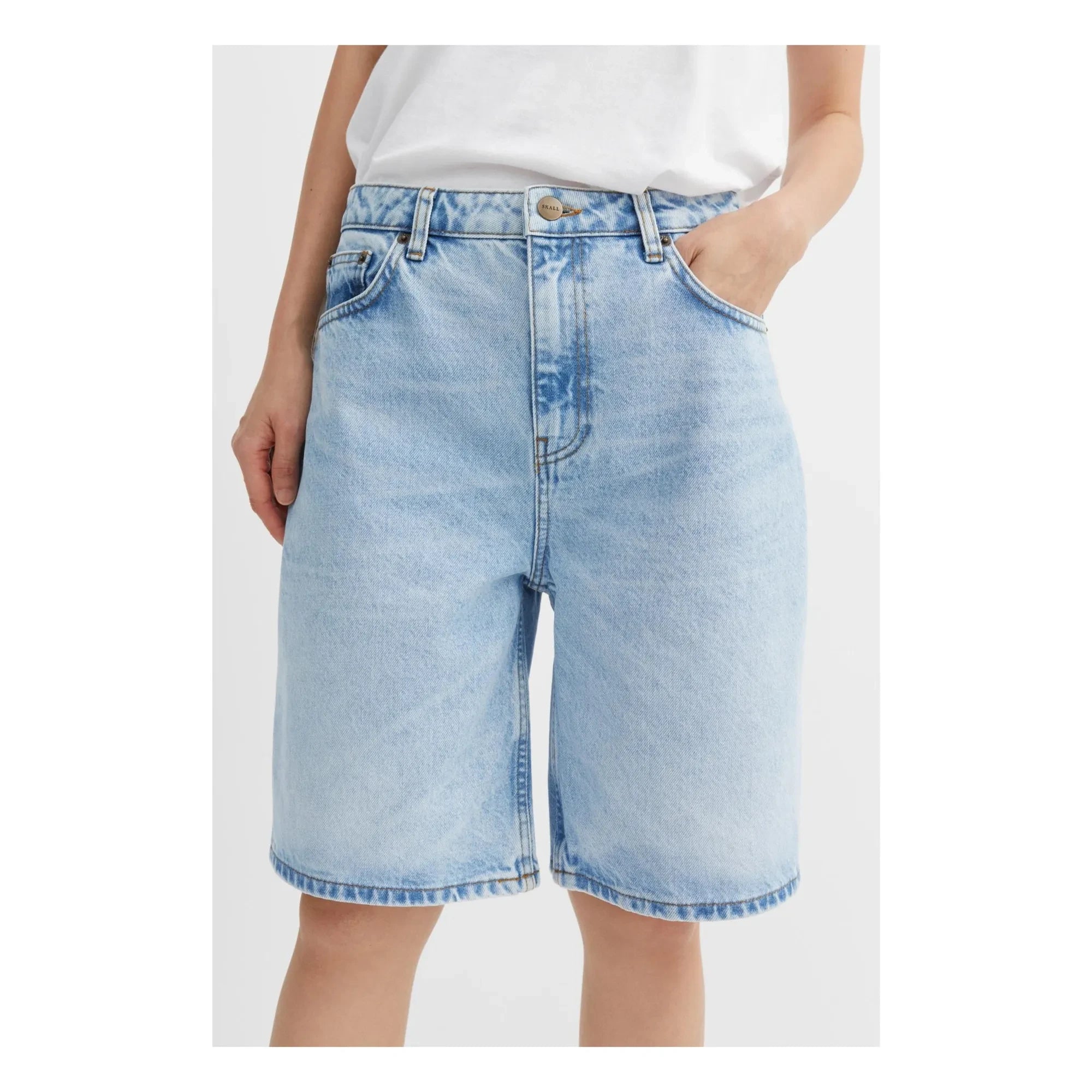 Skall Studio - Wilson Denim Bermuda-Shorts aus Bio-Baumwolle | Hellblau