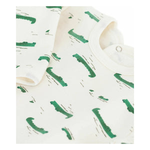 Petit Bateau - Schlafanzug Dors Bien Pont Krokodile Bio-Baumwolle | Ecru