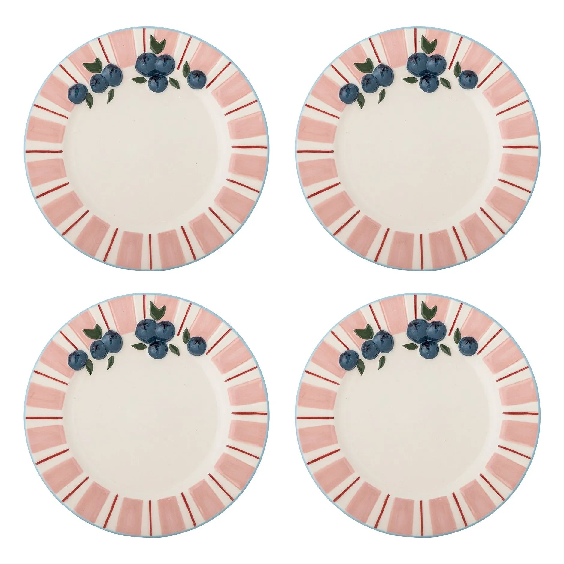 Bloomingville - Dessertteller - 4er Set | Rosa