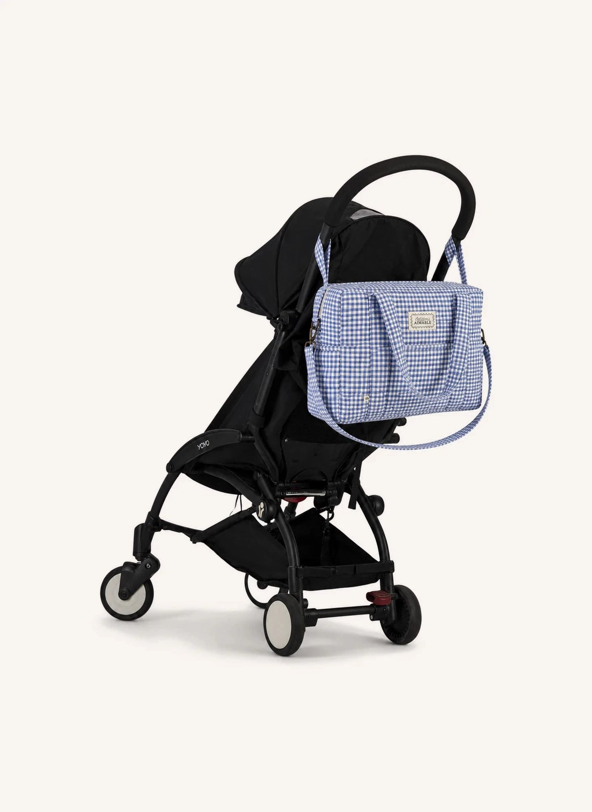 Editions Aimable - Suzanne Wickeltasche | Blaues Vichy Baumwolle