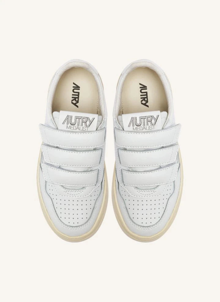 Autry - Kidstripes Niedriges Leder Sneaker | Weiß